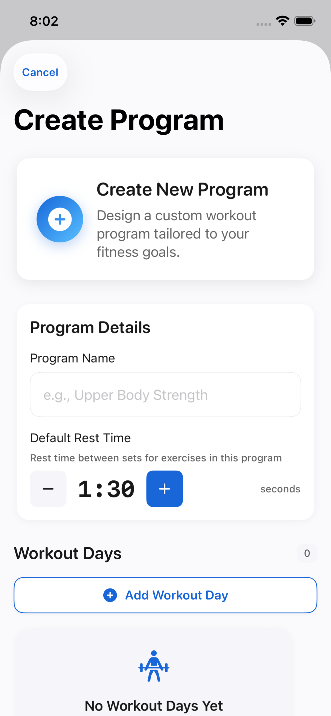 FlexLift custom program creation